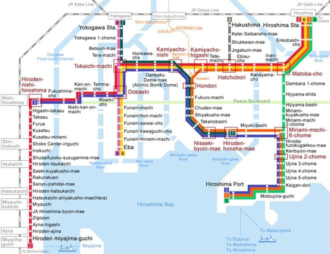 Map of hiroshima streetcar