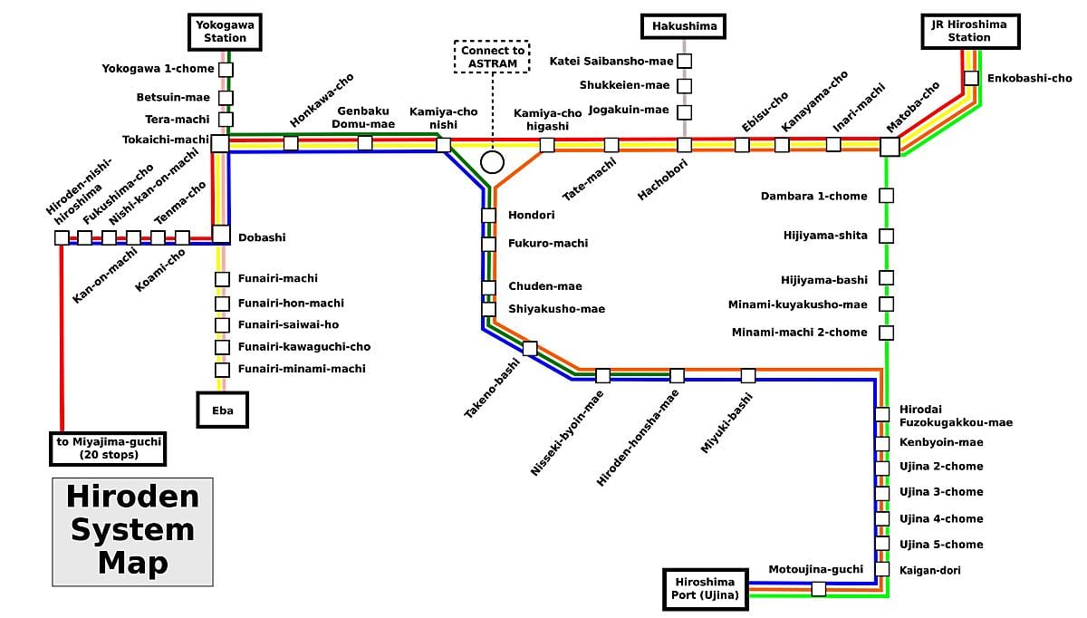 Map of hiroshima train