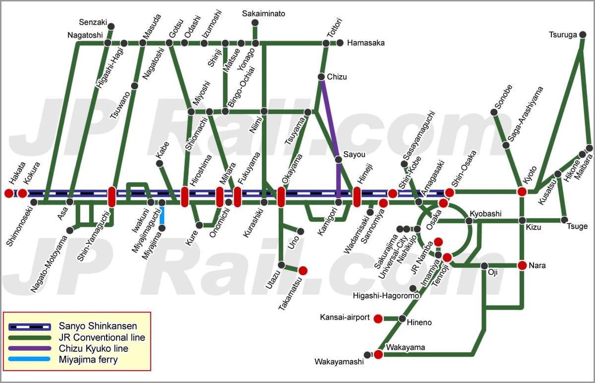 sanyo shinkansen map